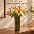 EHAIKA Honeycomb Elegance Glass Vase - India Mouth-blown Handmade