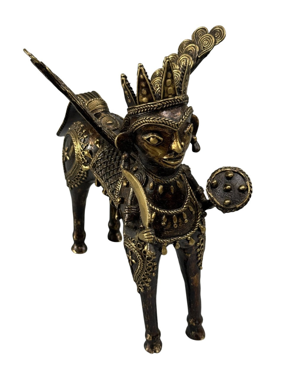 Handmade tabletop brass bronze Tribe design statue home office restaurant display decoration showpiece