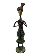 Beautiful divine ancient musician various musical instruments brass sculpture showpieces 2pcs set