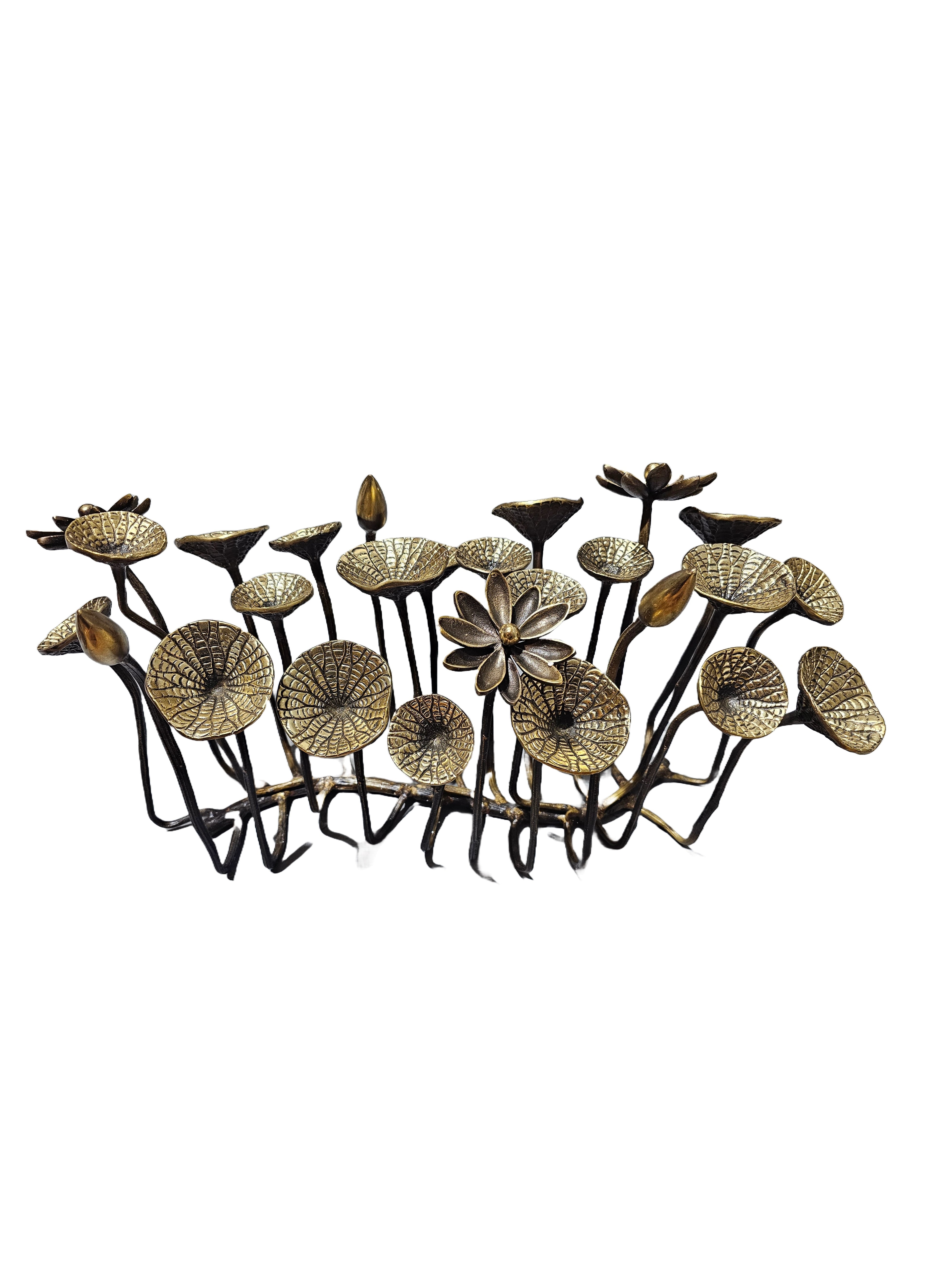 India beautiful brass bronze leaf flower design dinning table top office home display decoration