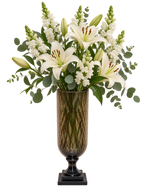 EHAIKA Designer Hurricane Glass Flower Vase, Handmade Honeycomb Cut Patterned - Cylinder Shaped