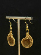 Natural Ammonite Beautiful Lady Earrings, Copper Wire, One-of-a-kind Handmade Masterpiece