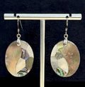 Genuine Beautiful Multicolor Abalone Shell Woman Earrings, Handmade Artisan Jewellery, Oval Shaped