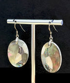 Genuine Beautiful Multicolor Abalone Shell Woman Earrings, Handmade Artisan Jewellery, Oval Shaped