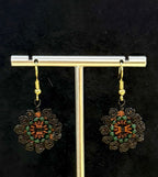 Beautiful Black Green Copper Earrings, Drop Dangle Handmade Artisan Jewellery