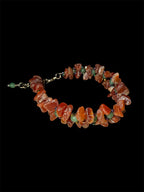 Genuine Natural Crystal Carnelian Bracelet, Dark Color One-of-a-kind handmade bangle