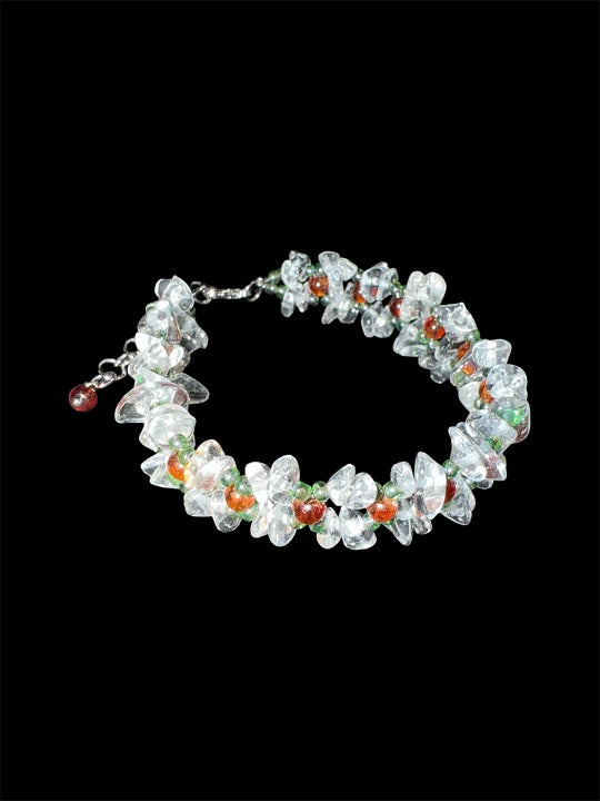 Authentic Natural Crystal Bracelet, V2 Clear Quartz, One-of-a-kind Handmade Bangle