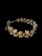 Authentic Natural Crystal Bracelet, V2 Grey Quartz, One-of-a-kind Handmade Bangle