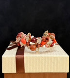 Authentic Natural Mixed Crystal Cuff Bracelet, Orange Color One-of-a-kind handmade bangle