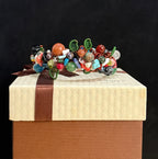 Authentic Natural Mixed Crystal Cuff Bracelet, Multicolored One-of-a-kind handmade bangle