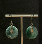 Authentic Myanmar Jadeite, Jade Dual Tone Drop Dangling Earrings, One-of-a-kind handmade Artisan Jewellery