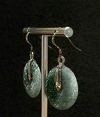 Authentic Myanmar Jadeite, Jade Dual Tone Drop Dangling Earrings, One-of-a-kind handmade Artisan Jewellery