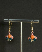 Natural Materials, Red Goldstone, Copper Wire Drop Dangling Earrings, One-of-a-kind handmade Artisan Jewelry