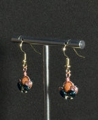 Natural Materials, Red Goldstone, Copper Wire Drop Dangling Earrings, One-of-a-kind handmade Artisan Jewelry