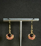 Natural Materials, Black Goldstone, Copper Wire Drop Dangling Earrings, One-of-a-kind handmade Artisan Jewelry