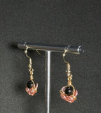 Natural Materials, Black Goldstone, Copper Wire Drop Dangling Earrings, One-of-a-kind handmade Artisan Jewelry