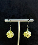 Natural Serpentine Semiprecious Stone Beads, Light Green Drop Dangle Earrings, One-of-a-kind handmade Artisan Jewelry