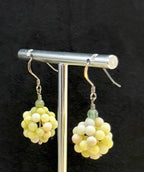 Natural Serpentine Semiprecious Stone Beads, Light Green Drop Dangle Earrings, One-of-a-kind handmade Artisan Jewelry