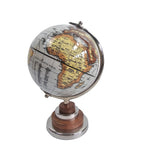 EHAIKA Light Blue Table Top Globe, Classic Modern Look Golden Metal & Wooden Stand