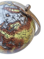 EHAIKA Light Blue Table Top Globe, Classic Modern Look Golden Metal & Wooden Stand