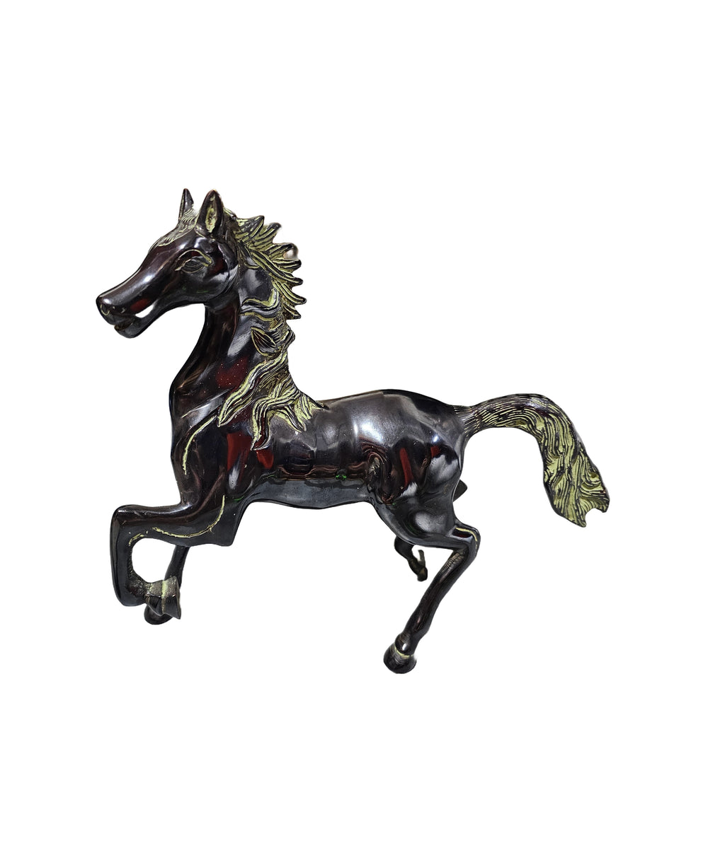 Lucky horse antique design brass bronze tabletop statue for office home display decoration in Singapore