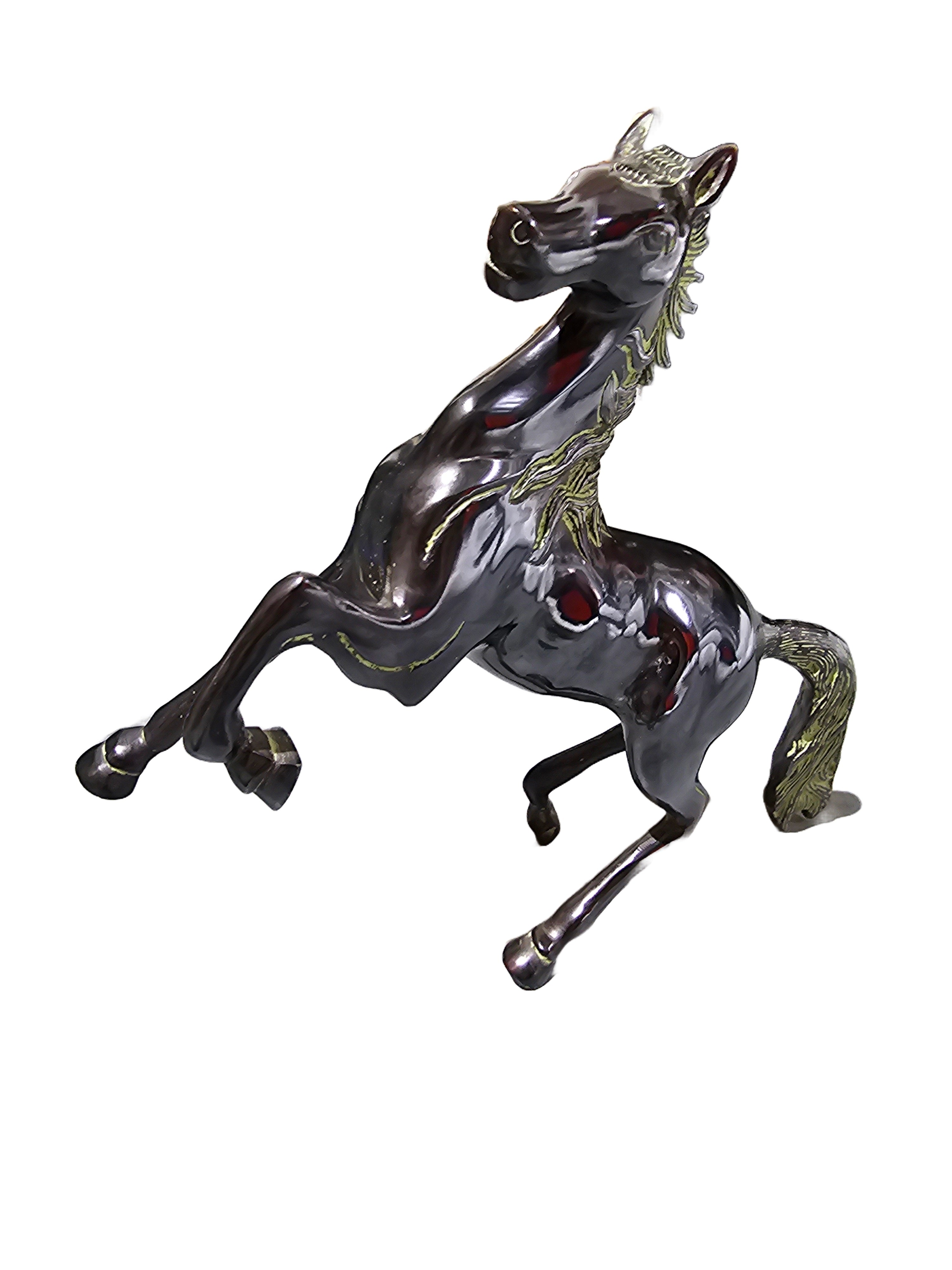 Lucky horse antique design brass bronze tabletop statue for office home display decoration in Singapore