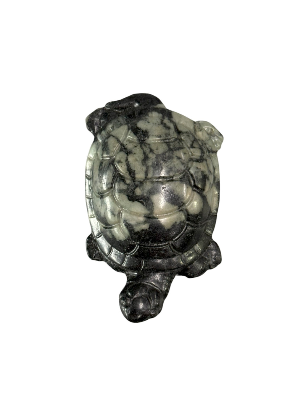 Peony & Chrysanthemum Stone Carving 牡丹石 菊花石 - Tortoise Symbol, Longevity & Good Fortune Miniature Artifact Sculpture