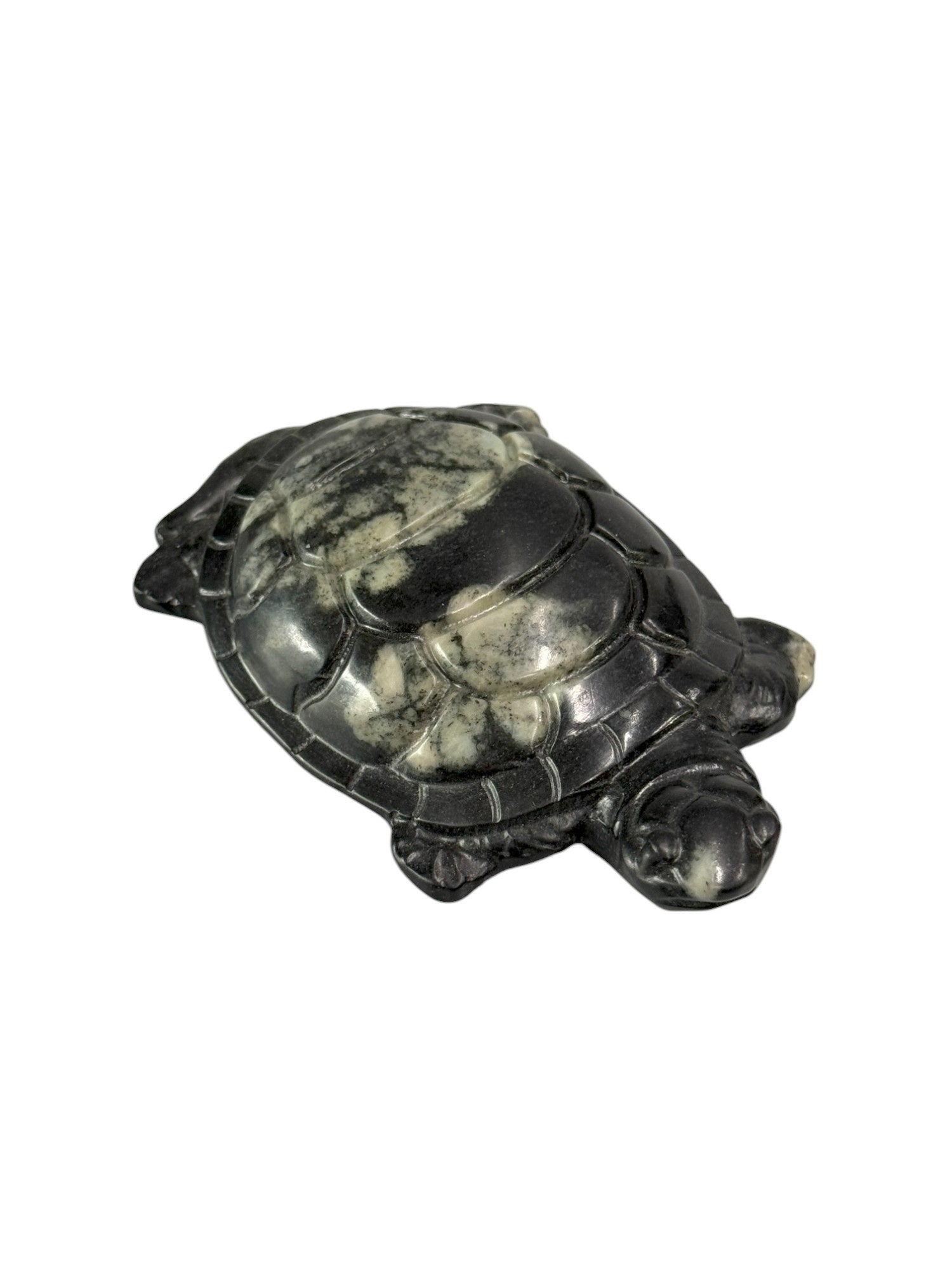 Peony & Chrysanthemum Stone Carving 牡丹石雕 菊花石雕 - Tortoise Symbol, Longevity & Good Fortune Miniature Artifact Sculpture