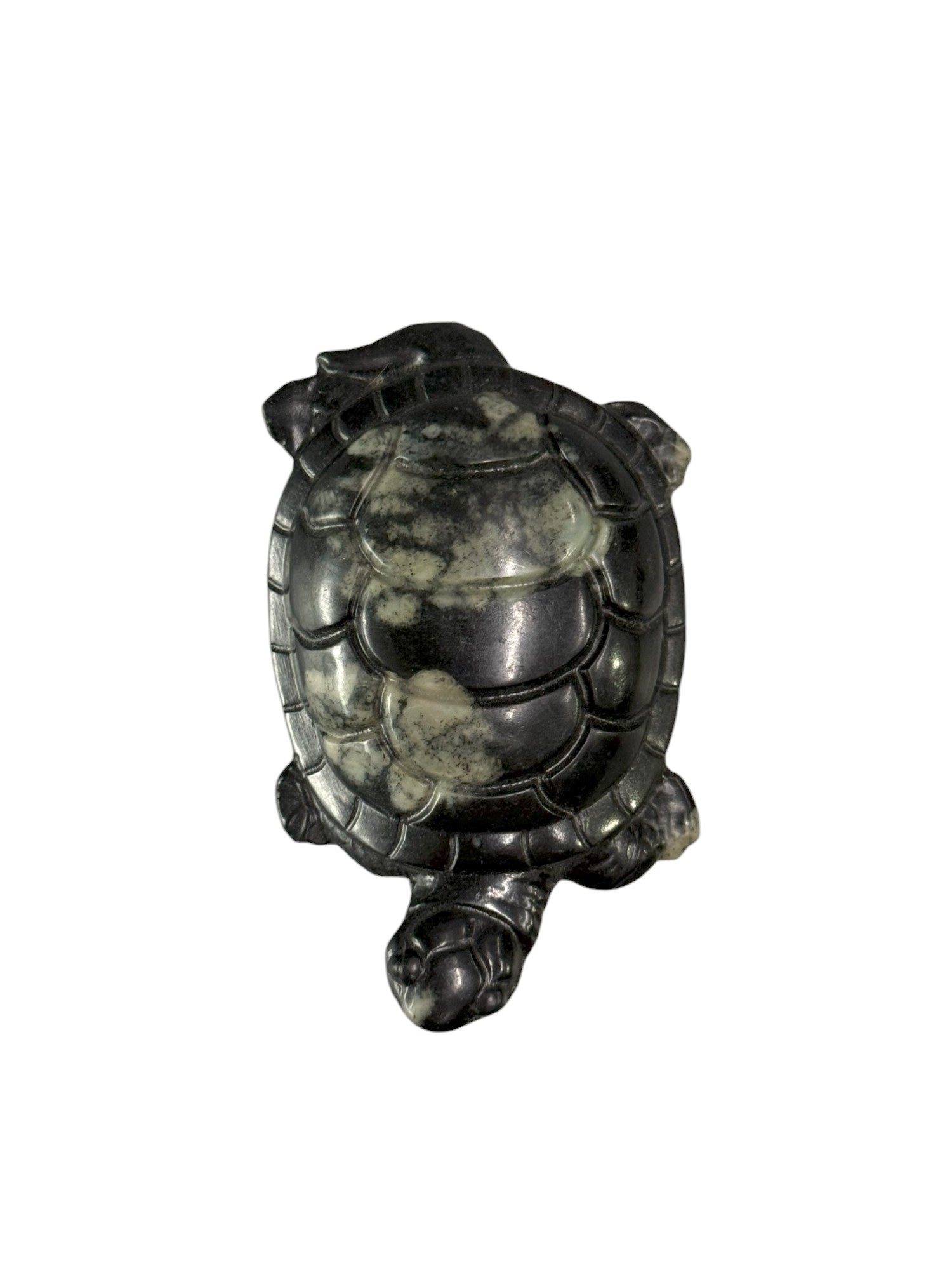 Peony & Chrysanthemum Stone Carving 牡丹石雕 菊花石雕 - Tortoise Symbol, Longevity & Good Fortune Miniature Artifact Sculpture