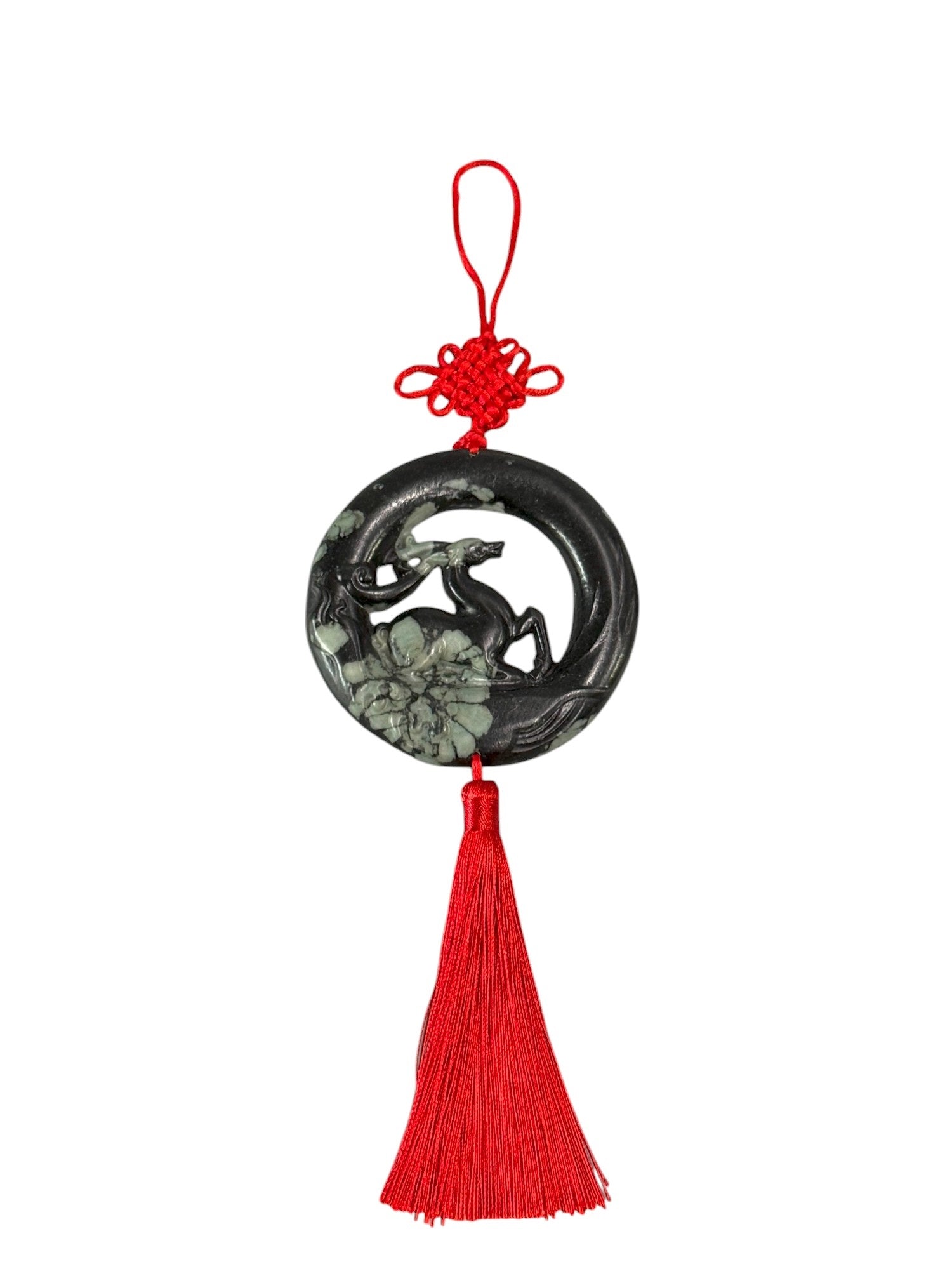 Deer Peony & Chrysanthemum Stone Carving 牡丹石雕 菊花石雕 – Longevity & Good Fortune Miniature Artifact Sculpture