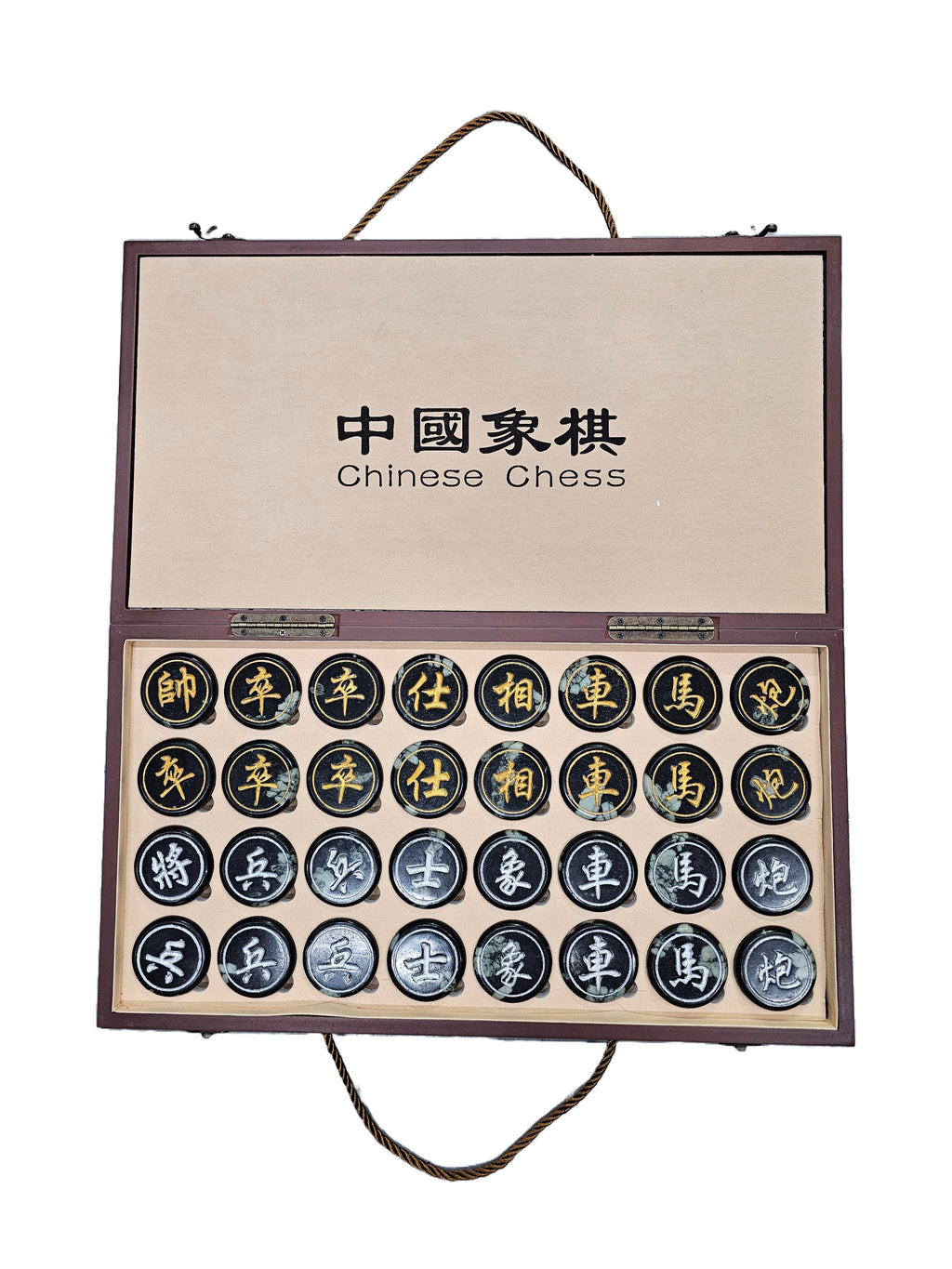 Chinese chess set wooden box stones carving natural Luoyang peony blossom stone 牡丹石雕 ornaments