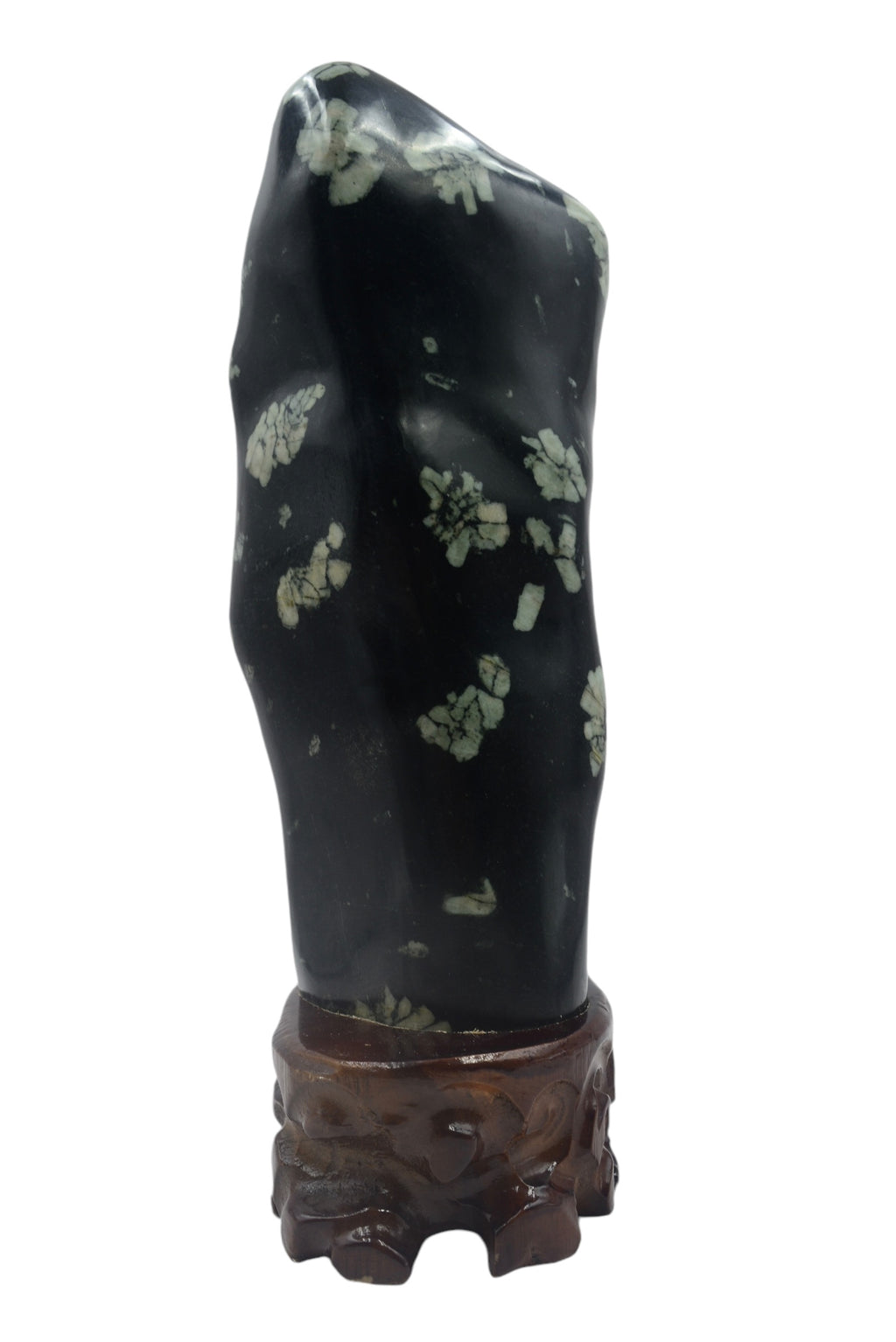 Natural Stone Luoyang Peony & Chrysanthemum Blossom Stone 牡丹石 菊花石 Ornaments, Wooden Base, Home & Office Tabletop Decoration