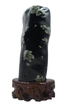 Natural Stone Luoyang Peony & Chrysanthemum Blossom Stone 牡丹石 菊花石 Ornaments, Wooden Base, Home & Office Tabletop Decoration