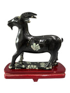 Goat Peony & Chrysanthemum Stone Carving 牡丹石雕 菊花石雕 - Longevity & Good Fortune Miniature Artifact Sculpture