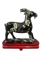 Goat Peony & Chrysanthemum Stone Carving 牡丹石雕 菊花石雕 - Longevity & Good Fortune Miniature Artifact Sculpture