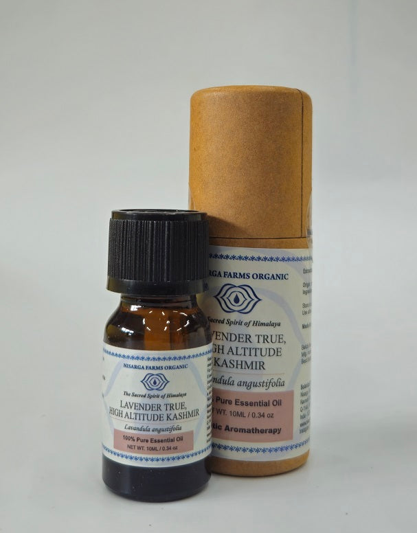 Lavender True High Altitude Kashmir 10ML , 100% Organic Concentrated Essential Oils, Aromatherapy Relaxation