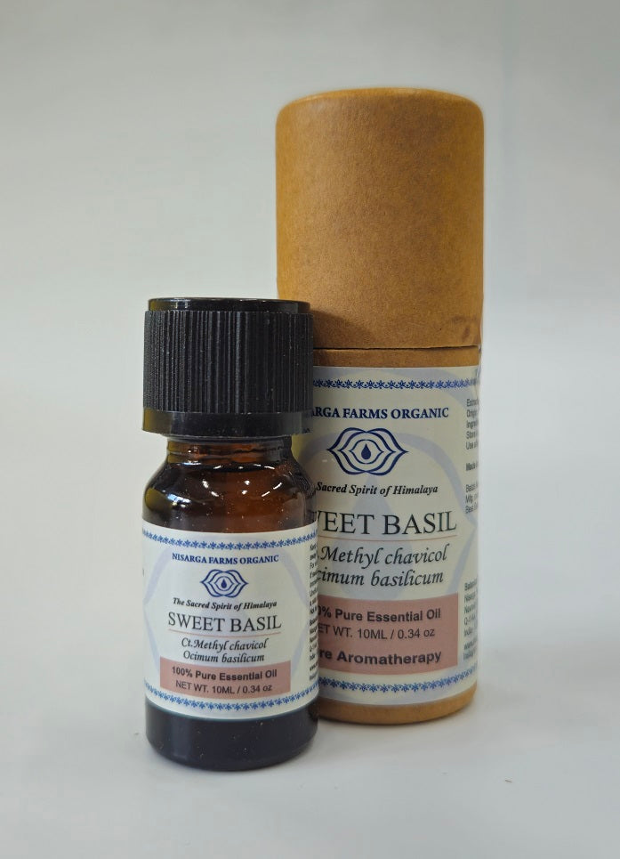 Sweet Basil 10ML, 100% Organic Concentrated Essential Oils, Aromatherapy Relaxation, Mood Enhancement, Stress Relief