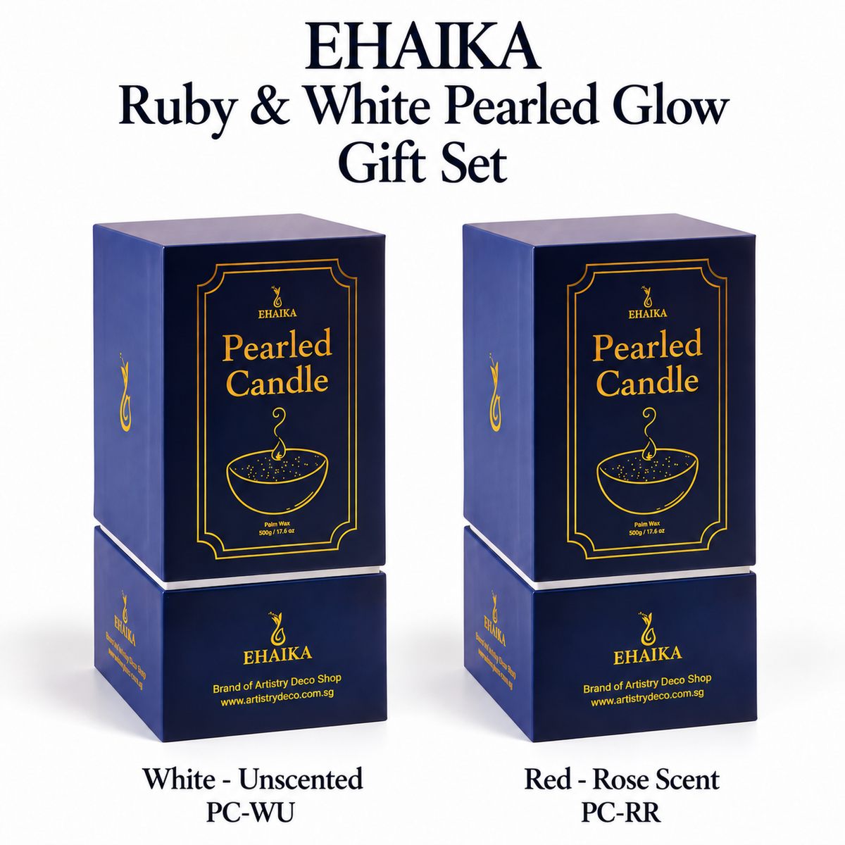 EHAIKA Ruby & White Pearled Glow Gift Set (U.P. 75.30)