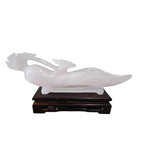 Natural resemble jade pink soapstone steatite stone carving rich life ruyi gift home office interior decoration