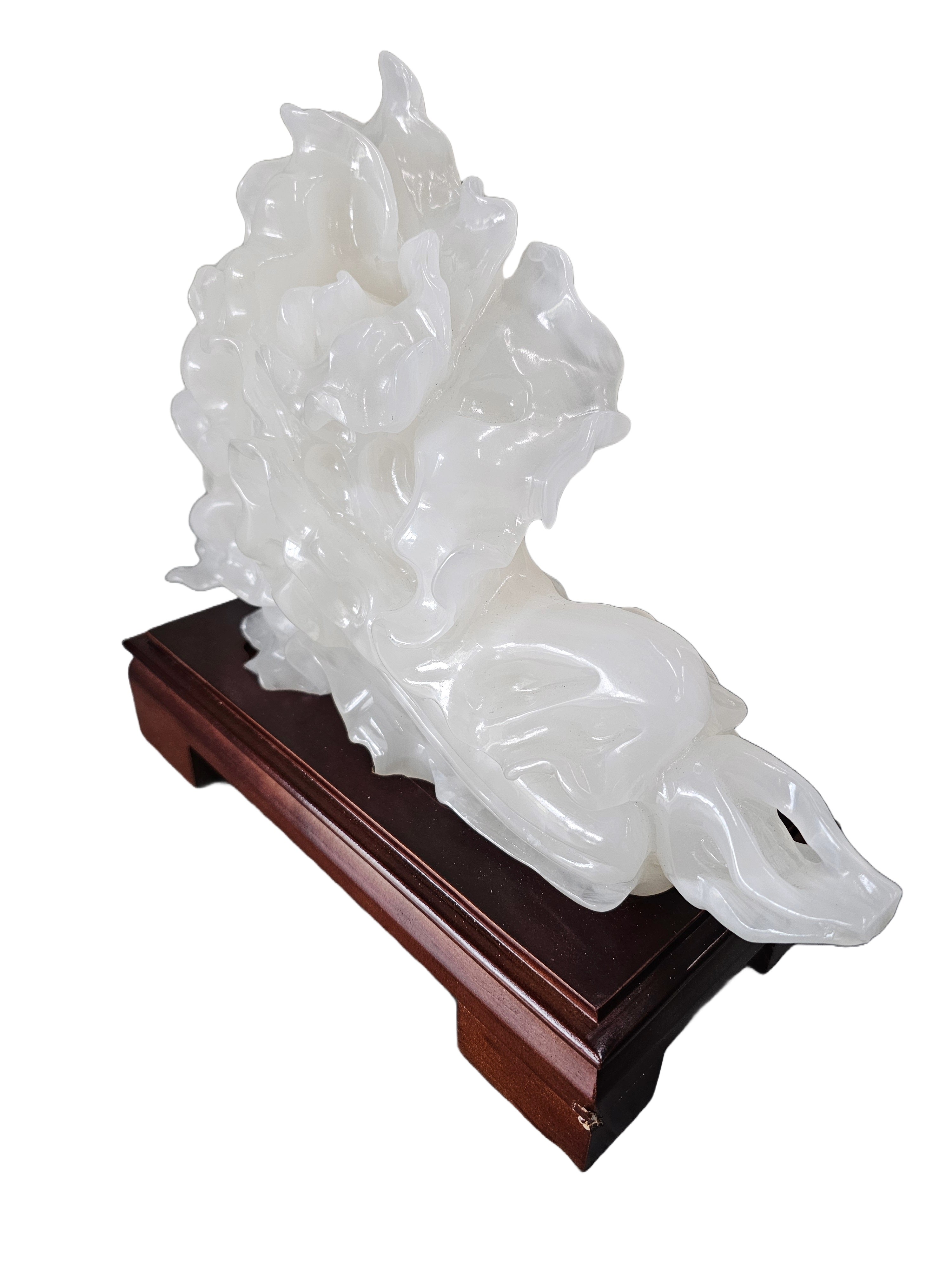 Natural resemble jade soapstone steatite stone carving chinese cabbage lettuce gift home office interior decoration