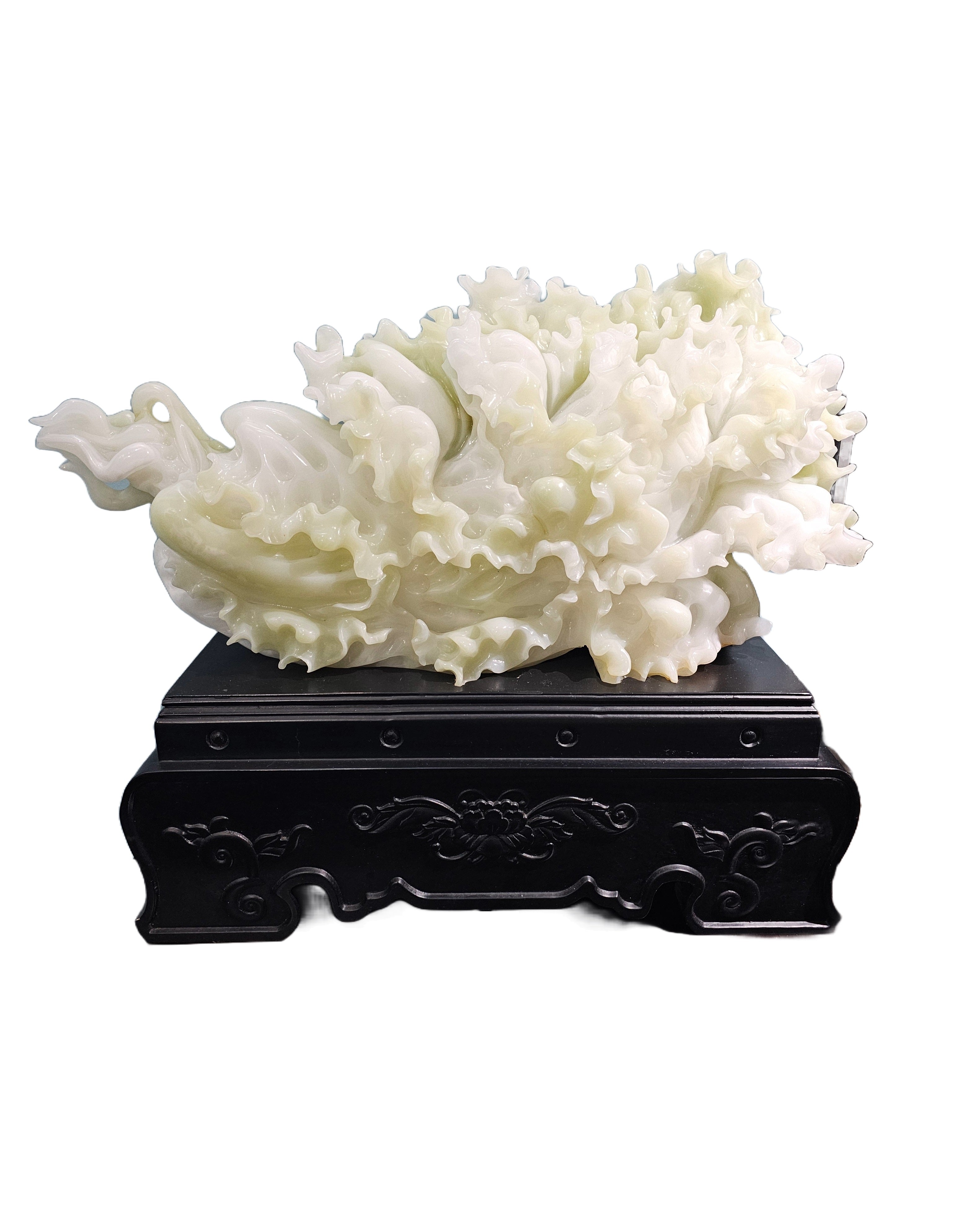 Natural resemble jade soapstone steatite stone carving chinese cabbage lettuce gift home office restaurant hotel interior decoration