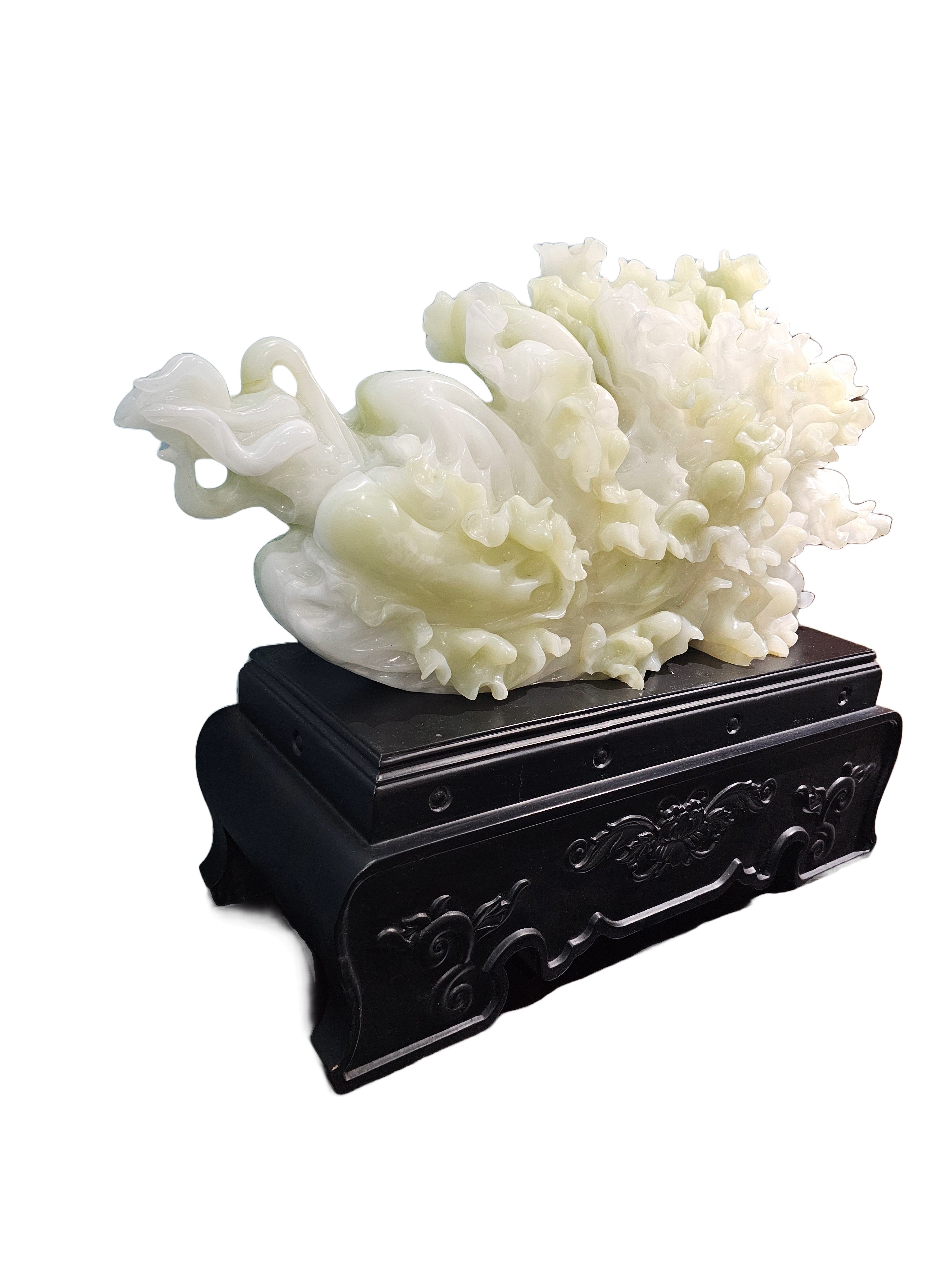 Natural resemble jade soapstone steatite stone carving chinese cabbage lettuce gift home office restaurant hotel interior decoration