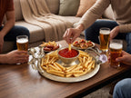 EHAIKA Chip And Dip Platter – Golden Enamelled Aluminium With Morning Glory Flower