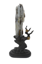 Petrified wood fengshui decoration mountain flower carving solid wooden base home office display