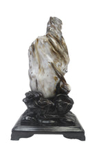 Beautiful petrified wood fengshui decoration mountain carving solid wooden base home office