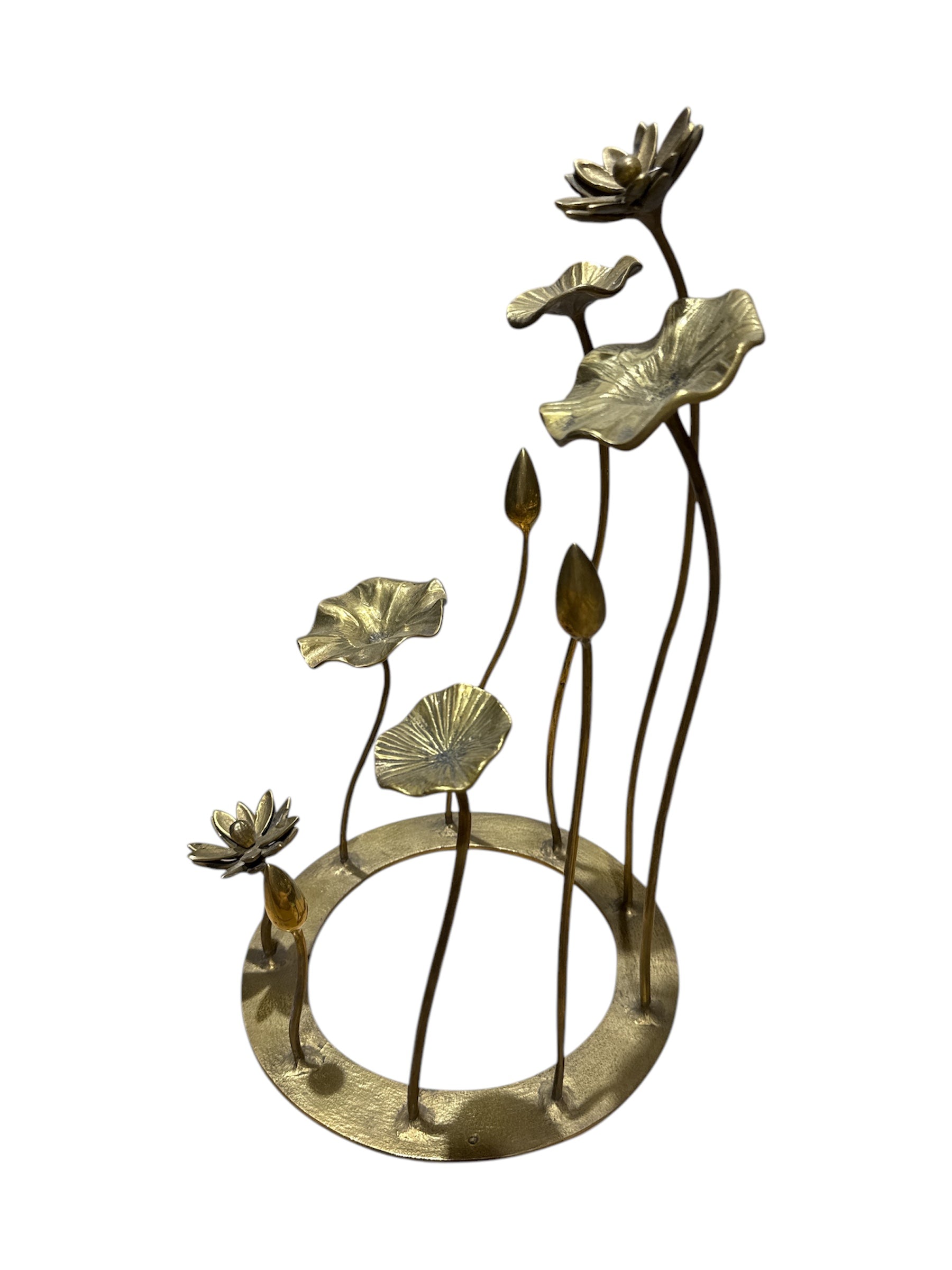 Unique hand crafted high-quality brass bronze gold leaf flower table-top display Décor home office restaurant