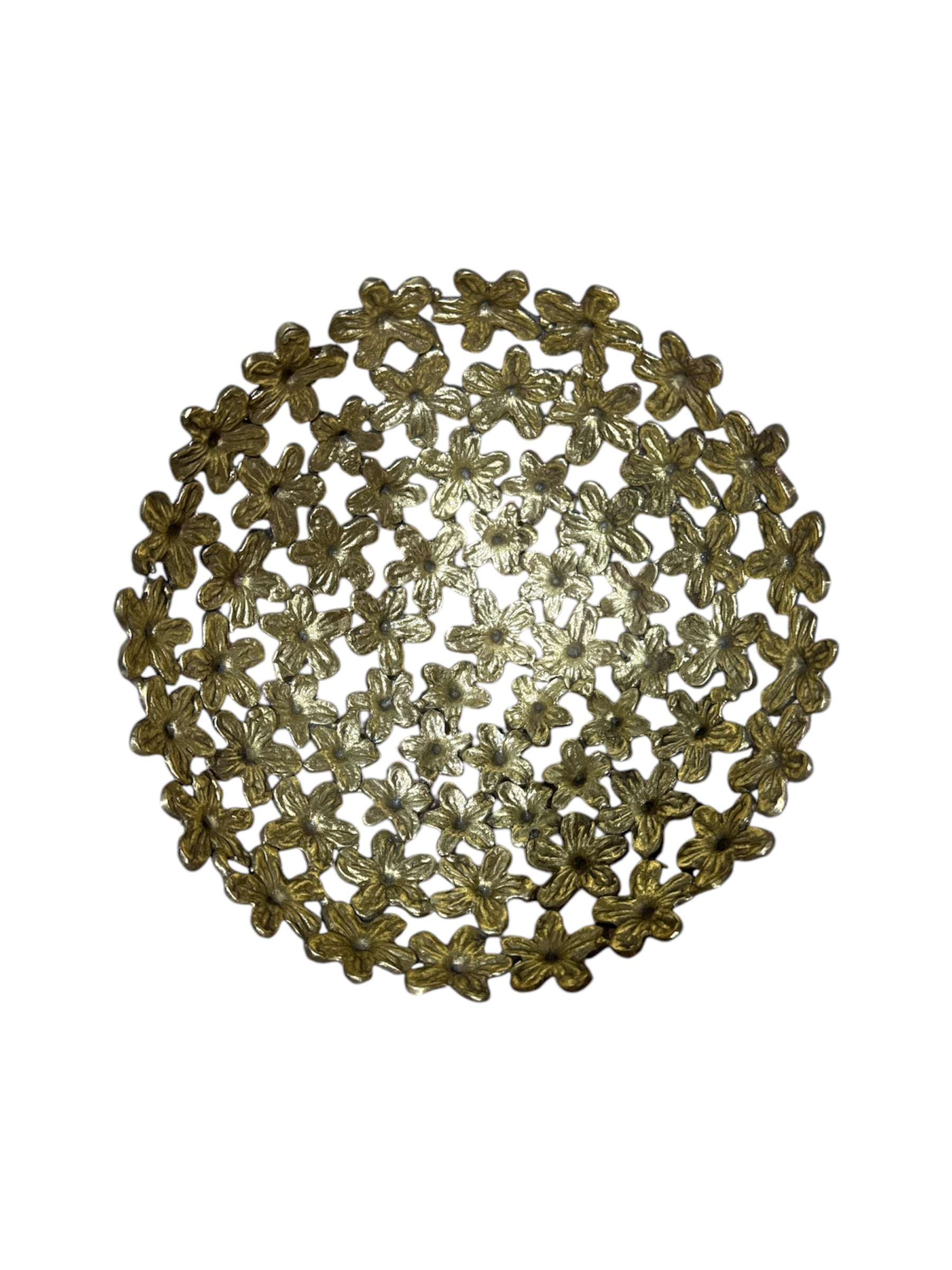 Hand crafted high-quality brass bronze trinket dish daisy chain flower table-top display Décor home office restaurant