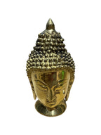Small brass bronze gold console tabletop buddhist buddha head statue home office religious decoration statue