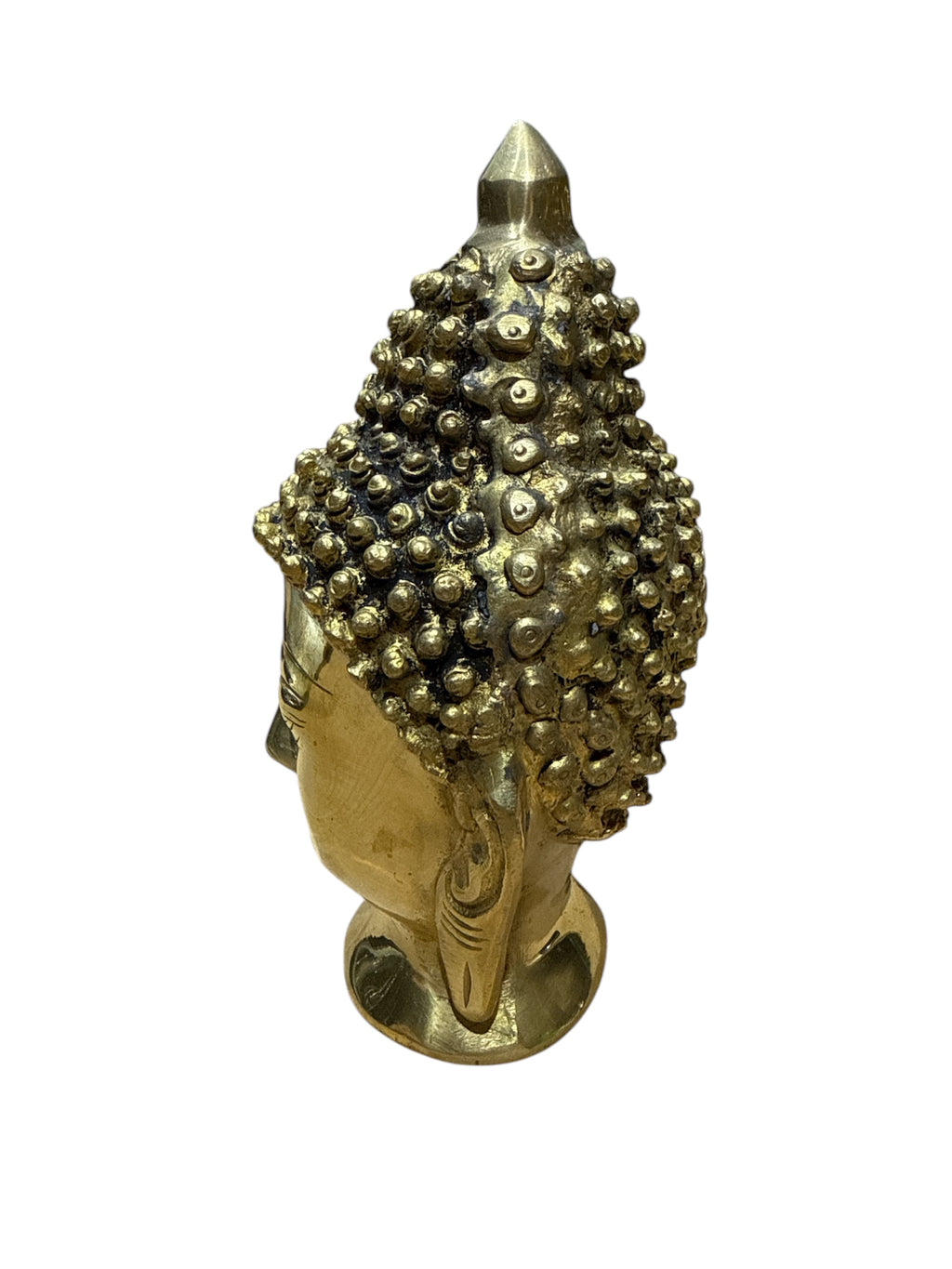 Small brass bronze gold console tabletop buddhist buddha head statue home office religious decoration statue