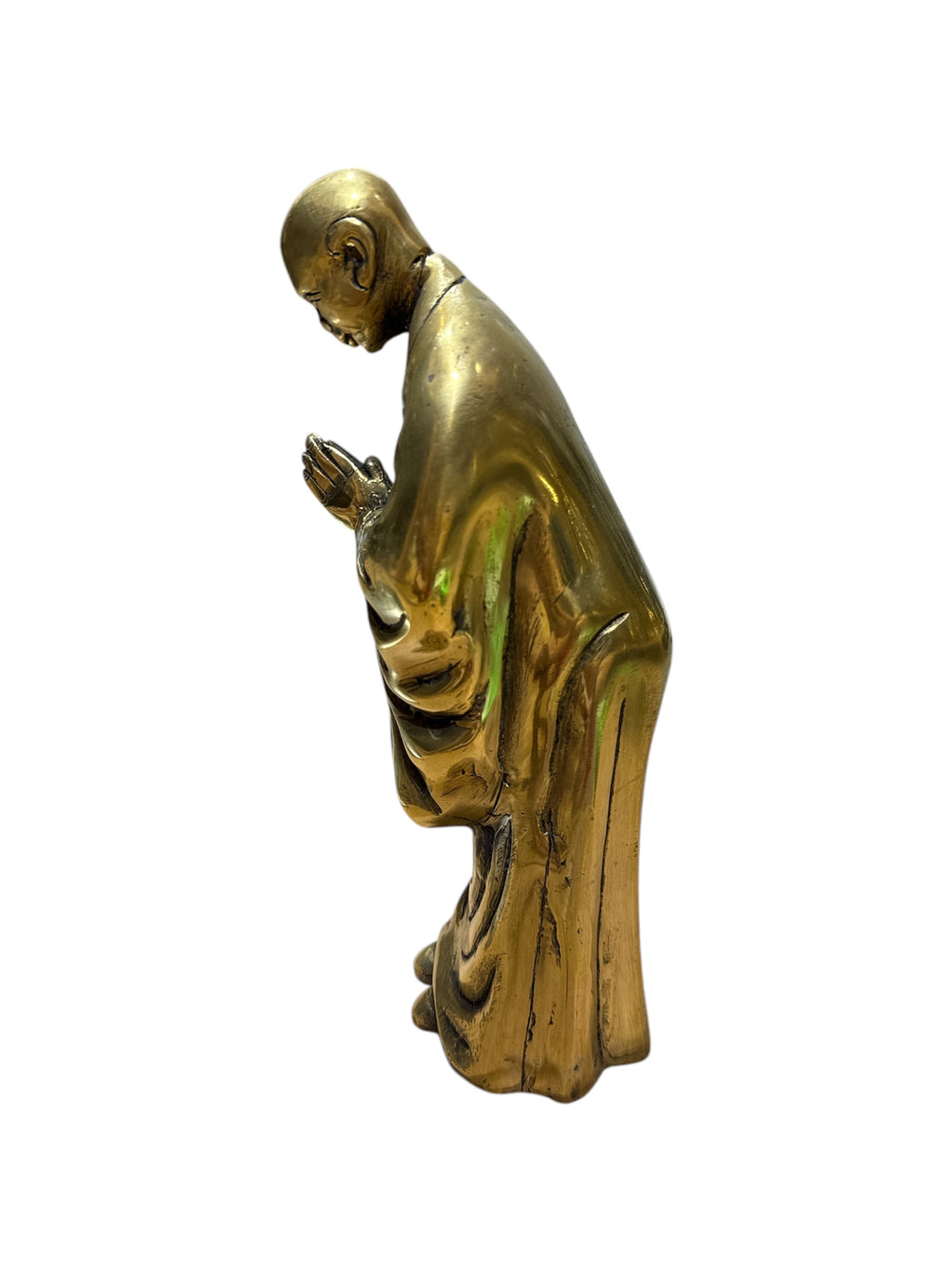 Solid brass bronze buddha monks 2pcs set home decor display decorative tabletop countertop design